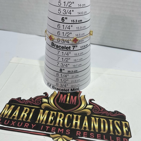 18 k Pink Clover Bracelet, size 7-7.5 . - Picture 4 of 14